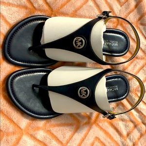 Navy Blue Michael Kors Mini Wedge Sandals